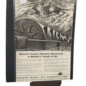 Vintage 1956 Socony Mobil Oil A Masters Touch Ad Advertisement
